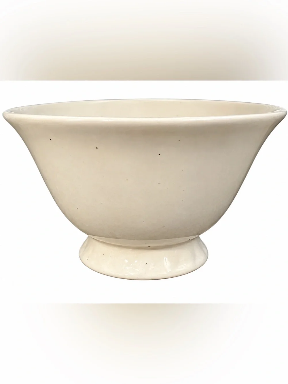 Pottery Barn White Speckled Pedestal Footed Bowl 3.5” Cereal Rice Ice Cream